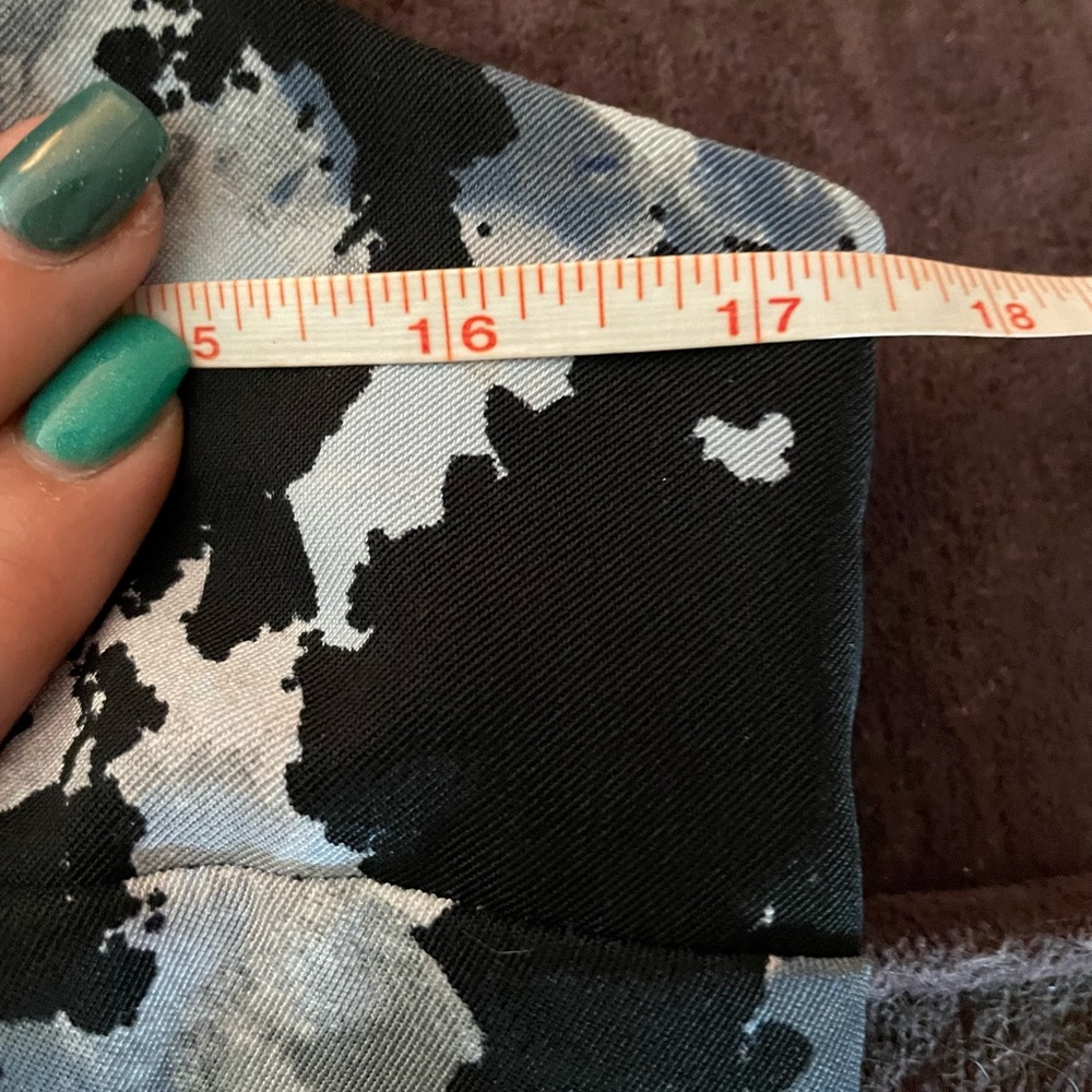 AB Studio Abstract Watercolor of Blue Gray & Black Shift Sheath dress Sz 8 - Picture 8 of 15